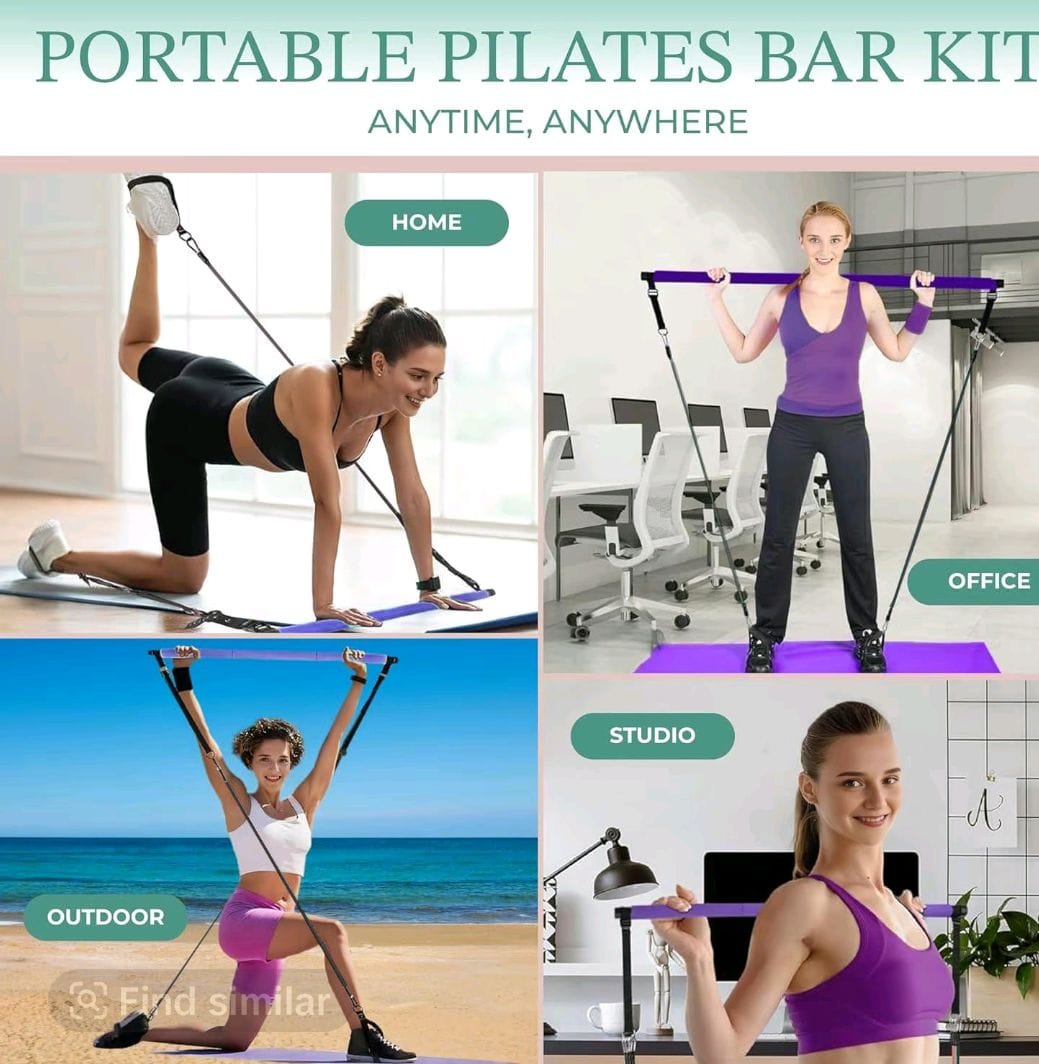 Pilates Bar Kit for Fitness Pro Training | Home Gym Pilates for Yoga, Stretching, Full Body Workout